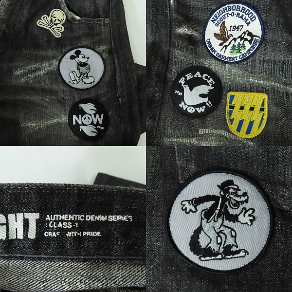 実際に弊社で買取させて頂いたNEIGHBORHOOD×DISNEY/ネイバーフッド×ディズニー 09AW BIG BAD SAVAGE BASIC デニムパンツ 092DCWDN-PTM01/Sの画像 9枚目