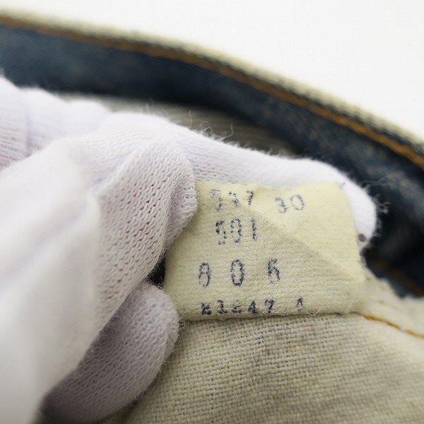 実際に弊社で買取させて頂いた【難あり】LEVIS/リーバイス 80s 501 66後期 ボタン裏6  ストレートデニム W38L33 の画像 4枚目