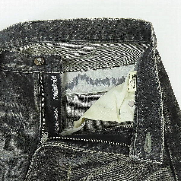 実際に弊社で買取させて頂いたNEIGHBORHOOD/ネイバーフッド BASIC STRAIGHT 06EX SAVAGE LEVEL-4 ダメージ加工 デニムパンツ DCNH-PT-07/S　の画像 5枚目