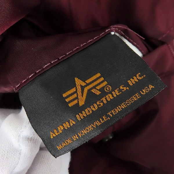 実際に弊社で買取させて頂いたALPHA INDUSTRIES/アルファインダストリーズ MA-1 リバーシブル フライトジャケット ワインレッド系/MIL-J-82790J Lの画像 4枚目