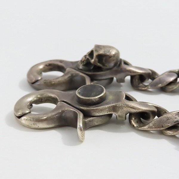 実際に弊社で買取させて頂いたSTANLEY GUESS/スタンリーゲス 2クリップ シェル/ウッドギターwスカル ウォレットチェーンの画像 3枚目