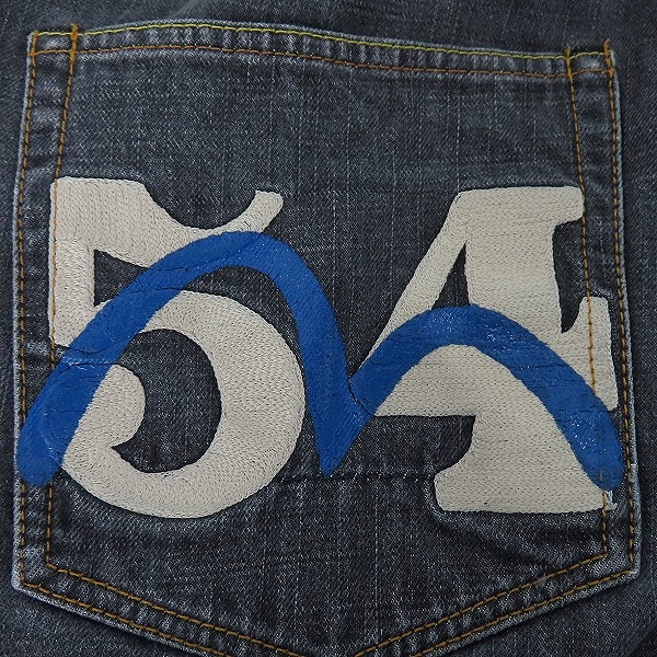 実際に弊社で買取させて頂いたEVISU/エヴィス パンダペイント デニムパンツ 32×34の画像 8枚目
