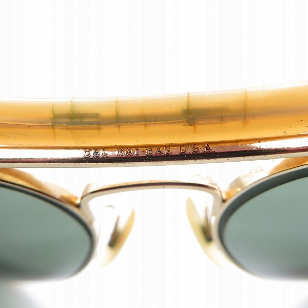 実際に弊社で買取させて頂いた(1)Ray-Ban/レイバン B&L/ボシュロム社製 ティアドロップ型 アイウェア/サングラス ゴールドの画像 5枚目
