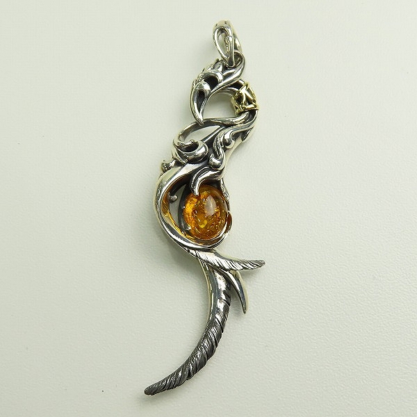 実際に弊社で買取させて頂いた【ギャラ付き】Bloody Mary/ブラッディマリー K18付き 火食い鳥/ヒクイドリ ペンダントトップ wアンバーの画像 1枚目