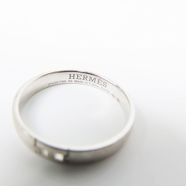 実際に弊社で買取させて頂いたHERMES/エルメス AU750/K18WG/ホワイトゴールド エヴァー ヘラクレス リング/指輪 59/18.5号の画像 6枚目