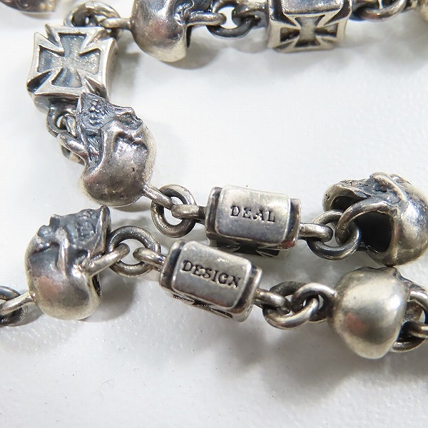 実際に弊社で買取させて頂いたDEAL DESIGN/ディールデザイン スカルズ＆クロスチェーンネックレスの画像 7枚目