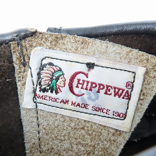 実際に弊社で買取させて頂いたCHIPPEWA/チペワ 7インチ スチールトゥ レザー ショートエンジニアブーツ 91002/7Eの画像 5枚目