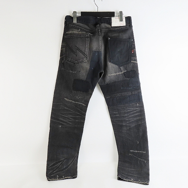 実際に弊社で買取させて頂いたNEIGHBORHOOD/ネイバーフッド Black Icon Savage Medium Denim/13oz-PT/サベージ ダメージ 加工 デニム パンツ DCNH-PT-12/Sの画像 1枚目