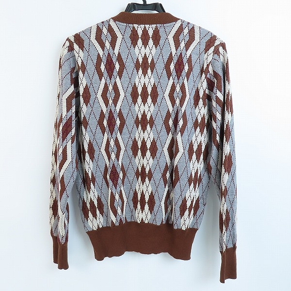 実際に弊社で買取させて頂いたCOMME des GARCONS SHIRT×FRED PERRY/コムデギャルソン×フレッドペリー アーガイル柄Vネックニット/Sの画像 1枚目