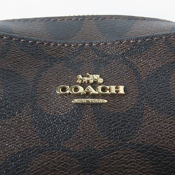 実際に弊社で買取させて頂いたCOACH/コーチ シグネチャー PVC×レザー ショルダーバッグ/カメラバッグ 91677 の画像 4枚目