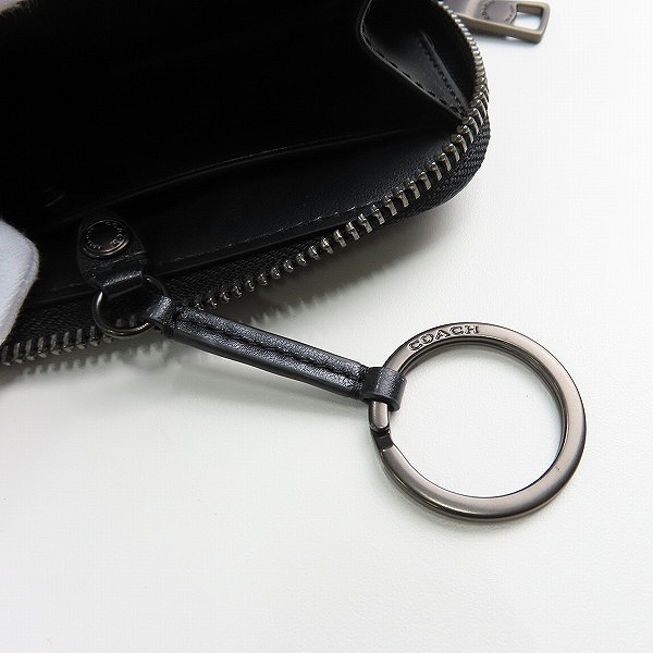 実際に弊社で買取させて頂いたCOACH/コーチ L字ファスナー シグネチャー キーチェーン付きコインケースの画像 5枚目