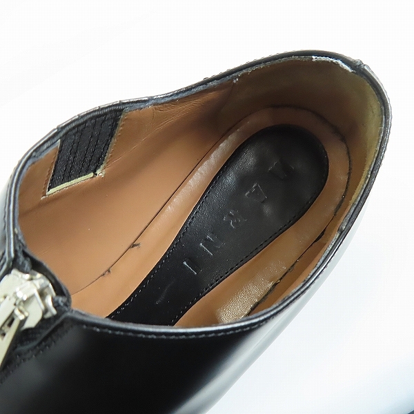 実際に弊社で買取させて頂いたMARNI/マルニ センタージップレザーシューズ/37の画像 4枚目