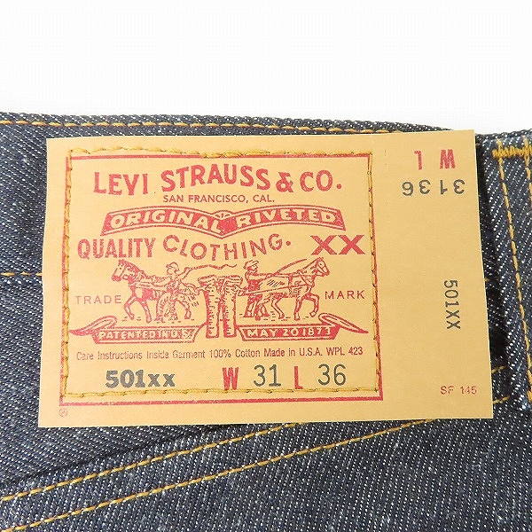 実際に弊社で買取させて頂いたLevi's/リーバイス 501XX 刻印524A デニムパンツ デッドストック 1998年製 W31L36の画像 5枚目