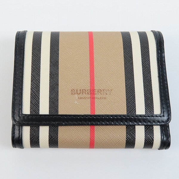 実際に弊社で買取させて頂いたBURBERRY/バーバリー Small Icon Stripe E-canvas Folding Wallet/アイコンストライプ 三つ折り財布 8026003 A7026