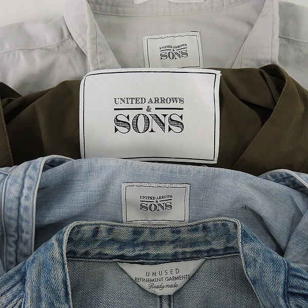 実際に弊社で買取させて頂いたUNITED ARROWS＆SONS/ユナイテッドアローズ UNUSED/アンユーズド ハーフジップデニム/デニムボタンシャツ等 4点セットの画像 2枚目