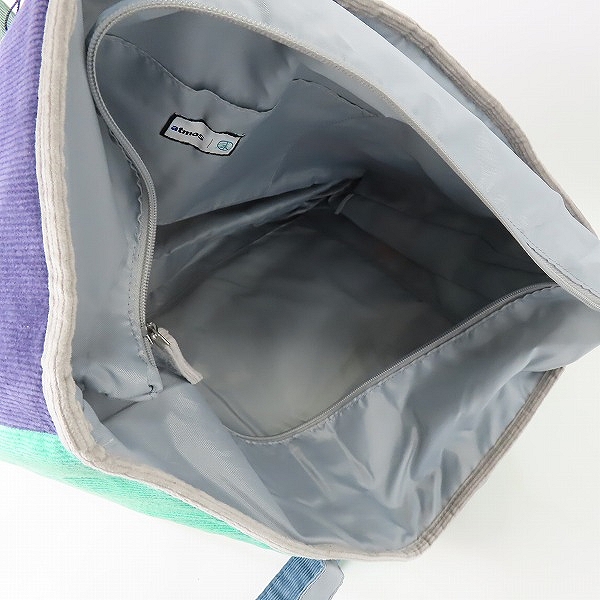 実際に弊社で買取させて頂いた【未使用】atmos/アトモス 20SS ショーン ウェザースプーン マルチカラー コーデュロイ トートバッグの画像 3枚目