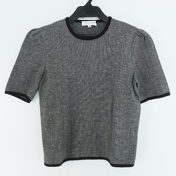 実際に弊社で買取させて頂いたCELINE/セリーヌ ヘリンボーン柄半袖ニット F0243191/M