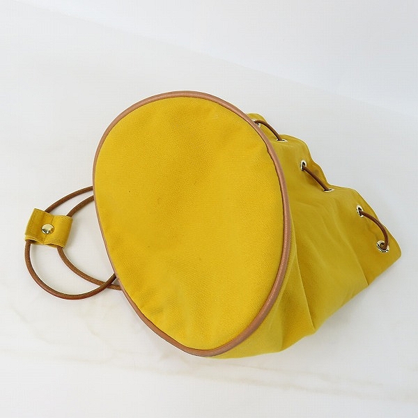 実際に弊社で買取させて頂いたHERMES/エルメス ポロションミミル キャンバス×レザー巾着型ショルダーバッグの画像 2枚目
