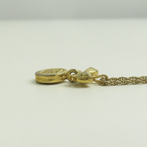 実際に弊社で買取させて頂いたGIVENCHY/ジバンシィ リボン 4Gロゴ ネックレス ゴールドの画像 3枚目