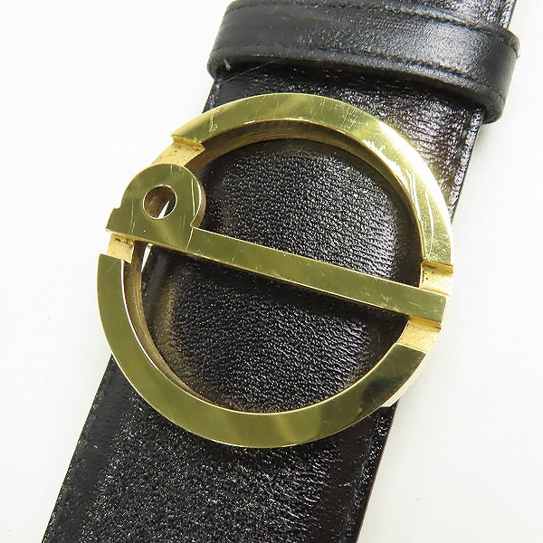 実際に弊社で買取させて頂いたdunhill/ダンヒル ロゴバックルレザーベルト ブラック/ゴールド 32/80の画像 1枚目