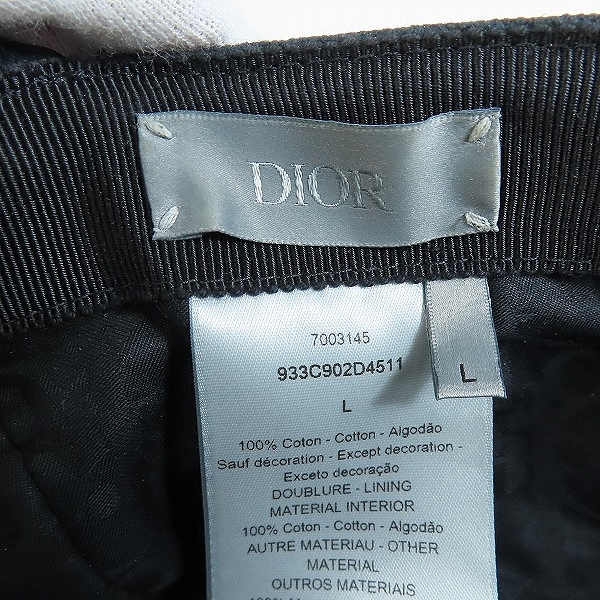 実際に弊社で買取させて頂いたDior Homme/ディオールオム ロゴエンブロイダリーベースボールキャップ 933C902D4511/Lの画像 5枚目
