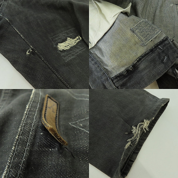 実際に弊社で買取させて頂いた【難あり】NEIGHBORHOOD/ネイバーフッド SAVAGE DENIM 01 ダメージ加工 デニムパンツ DCNH-PT-10 XLの画像 9枚目