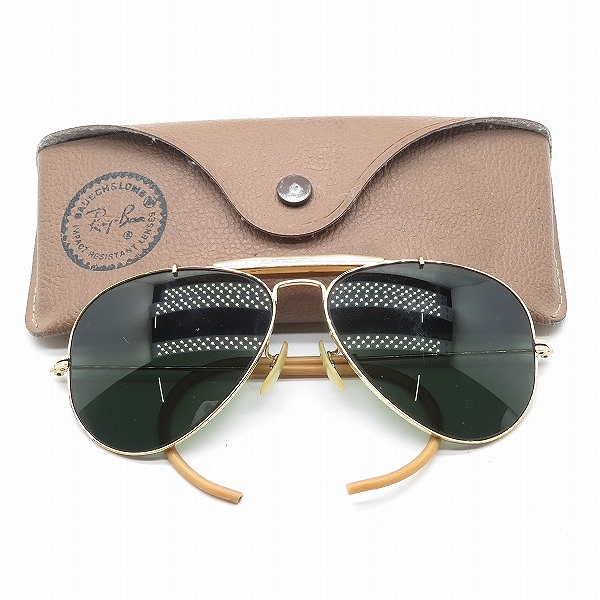 実際に弊社で買取させて頂いた(1)Ray-Ban/レイバン B&L/ボシュロム社製 ティアドロップ型 アイウェア/サングラス ゴールドの画像 9枚目
