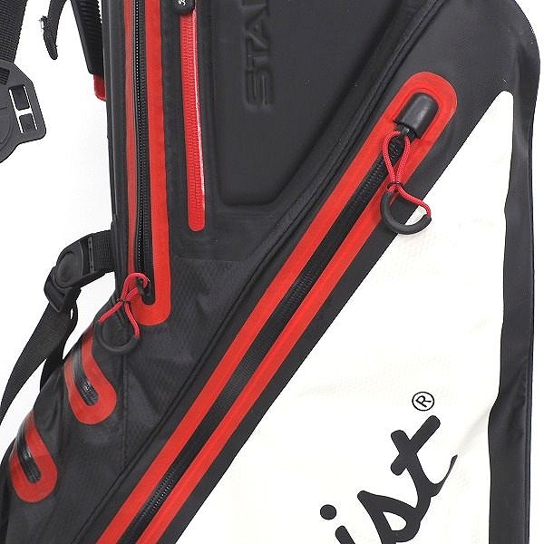 実際に弊社で買取させて頂いたTitleist/タイトリスト ゴルフ 5分割スタンド式 キャディバッグ ブラックｘホワイトの画像 5枚目