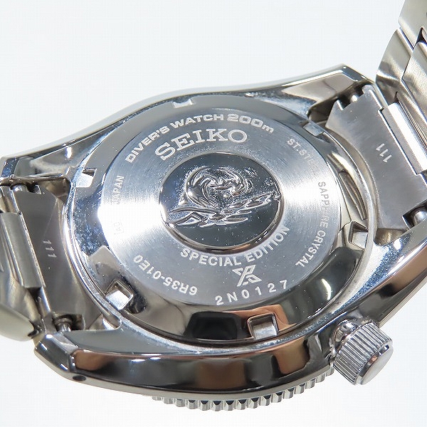 実際に弊社で買取させて頂いたSEIKO/セイコー PRO SPEX プロスペックス DIVER ダイバー Save the Ocean デイト 自動巻き 腕時計 6R35-01E0の画像 5枚目
