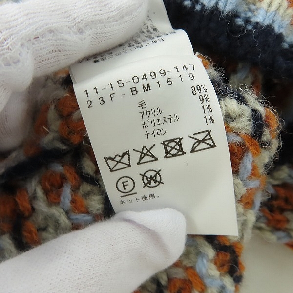 実際に弊社で買取させて頂いたBEAMS/ビームス 3ゲージ ジャカード クルーネック ニット 11-15-0499-147/XLの画像 4枚目