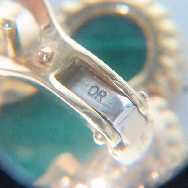 実際に弊社で買取させて頂いたVan Cleef＆Arpels/ヴァンクリーフ&アーペル K18YG/イエローゴールド ヴィンテージアルハンブラ マラカイト ピアスの画像 4枚目