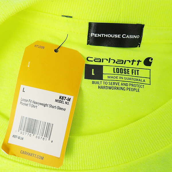 実際に弊社で買取させて頂いた【未使用】Carhartt×Penthouse Casino/カーハート×ペントハウスカジノ Tシャツ イエロー K87-BLM/Lの画像 2枚目