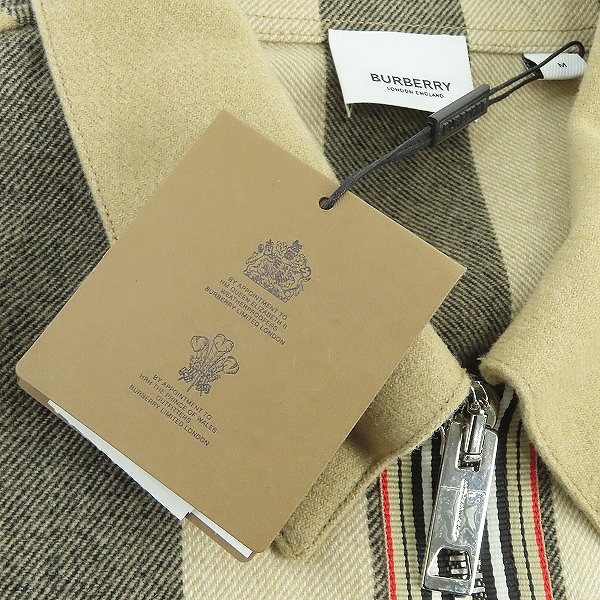 実際に弊社で買取させて頂いた【未使用】BURBERRY/バーバリー ジップアップ バーバリーチェック シャツジャケット 8050135/Mの画像 6枚目