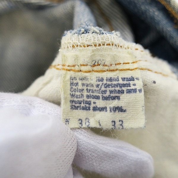 実際に弊社で買取させて頂いた【難あり】LEVIS/リーバイス 80s 501 66後期 ボタン裏6  ストレートデニム W38L33 の画像 3枚目