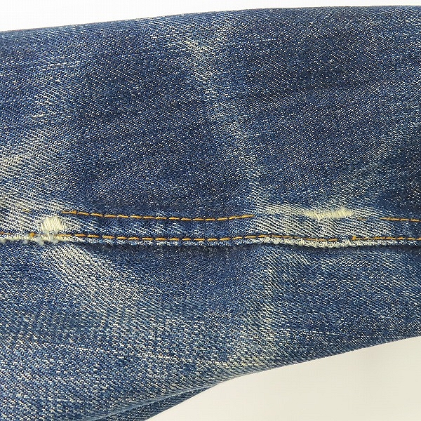 実際に弊社で買取させて頂いたLEVIS/リーバイス 刻印525 BigE 不均等V 4th ヴィンテージ/ビンテージ デニムジャケットの画像 7枚目