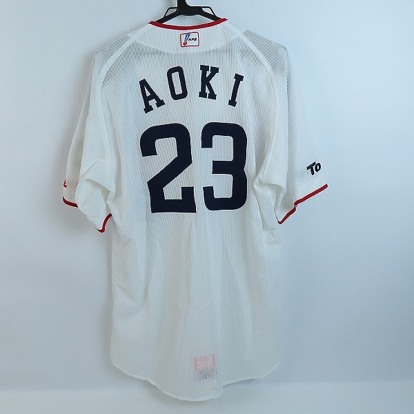 実際に弊社で買取させて頂いたデサント×ビームス 東京ヤクルトスワローズ 2007 NPBマーク レプリカユニフォーム #23 青木宣親の画像 1枚目