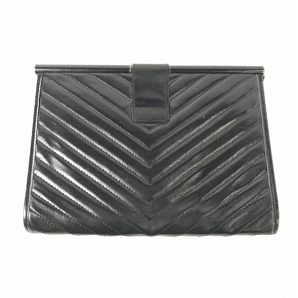 実際に弊社で買取させて頂いたYves Saint Laurent/イブサンローラン クラッチバッグ ブラックの画像 1枚目