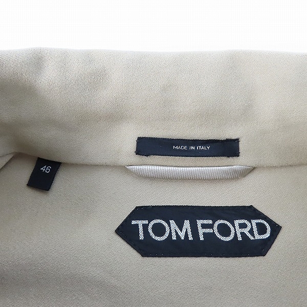 実際に弊社で買取させて頂いたTOM FORD/トムフォード コットン ジップアップ ブルゾン ベージュ BW028-TF0301/46の画像 2枚目