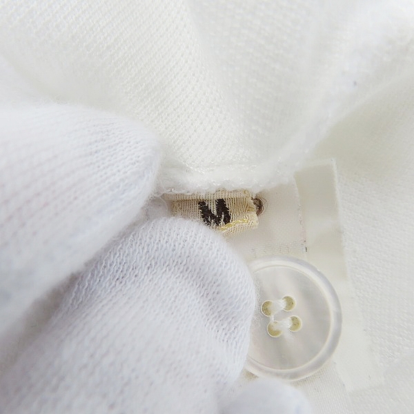 実際に弊社で買取させて頂いた【JPタグ】HERMES/エルメス Hロゴ ポロシャツ ホワイト/Mの画像 3枚目