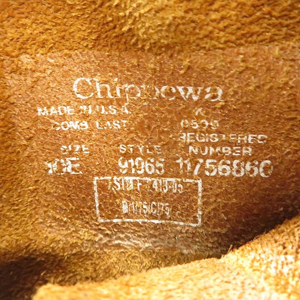 実際に弊社で買取させて頂いたCHIPPEWA/チペワ  レザー ショート エンジニアブーツ 91065/10Eの画像 5枚目