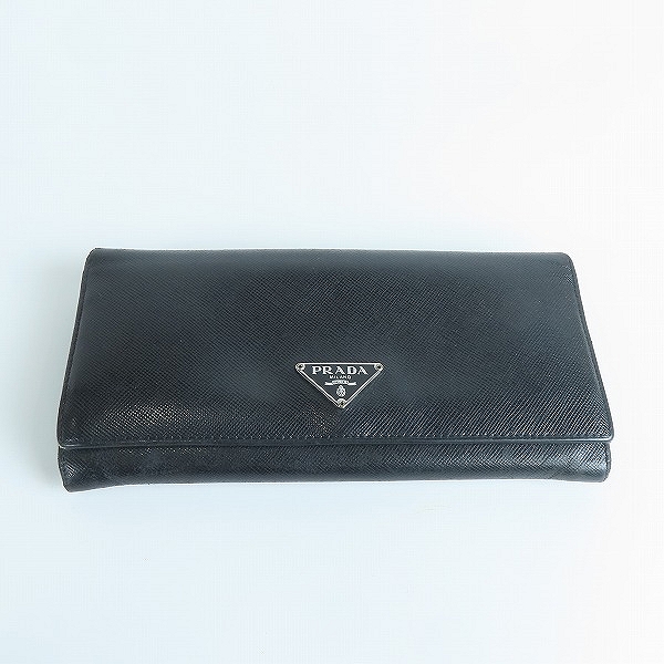 実際に弊社で買取させて頂いた【難有】PRADA/プラダ VITELLO DAINO NERO レザー 長財布 1M1132