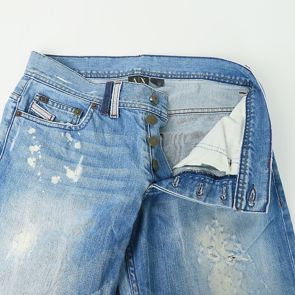 実際に弊社で買取させて頂いた【JPタグ】ARMANI EXCHANGE/アルマーニエクスチェンジ ダメージ加工 デニムパンツ/30の画像 2枚目