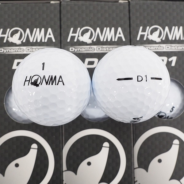 実際に弊社で買取させて頂いた【未使用】HONMA/ホンマ D1 DYNAMIC DISTANCE ゴルフボール ホワイト・ピンク 7スリーブ/計21個 の画像 1枚目