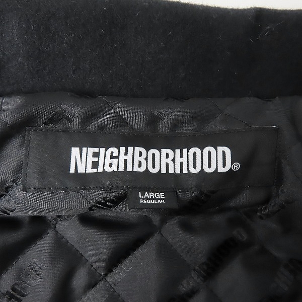 実際に弊社で買取させて頂いた【未使用】NEIGHBORHOOD/ネイバーフッド 22AW STADIUM JK.WO スタジアムジャケット スタジャン ブラック 222SZNH-JKM03/Lの画像 3枚目