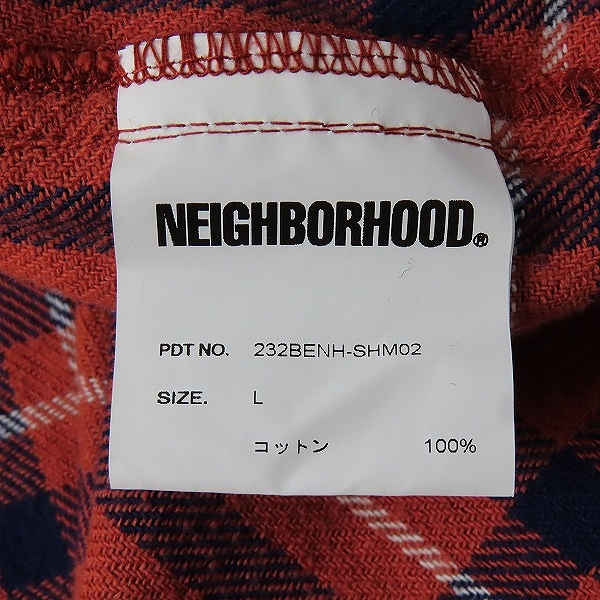 実際に弊社で買取させて頂いたNEIGHBORHOOD/ネイバーフッド 23AW TARTAN CHECK SHIRT LS チェックネルシャツ 232BENH-SHM02/Lの画像 5枚目