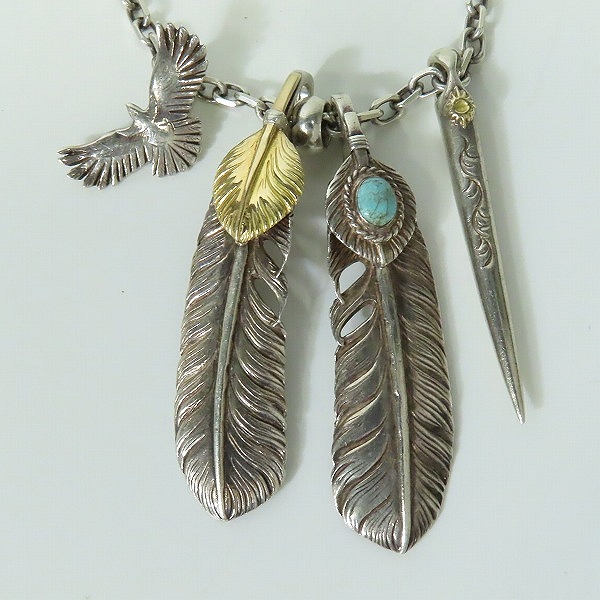 実際に弊社で買取させて頂いた【カスタム】ARIZONA FREEDOM 上金/ターコイズフェザー/ホイール/イーグル/ネイル/チェーン/フック ネックレスの画像 1枚目