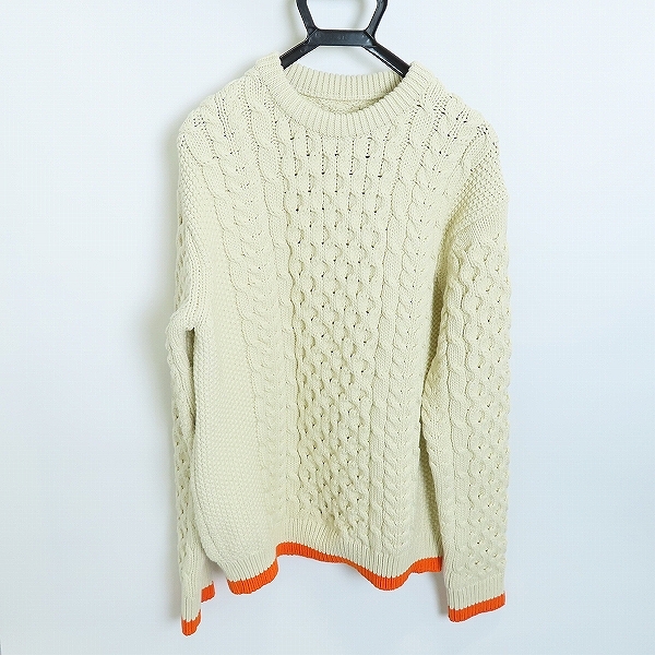 実際に弊社で買取させて頂いたuniform experiment / ユニフォームエクスペリメント COTTON CABLE CREWNECK KNIT  ケーブルニット/UE-202076/3