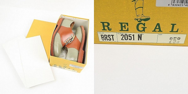 実際に弊社で買取させて頂いたREGAL/リーガル サドルオックスフォードシューズ グレー×ブラウン 2051N 25.0の画像 9枚目