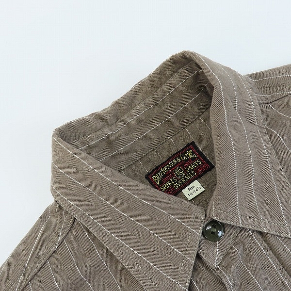 実際に弊社で買取させて頂いたBUZZ RICKSON'S/バズリクソンズ ハーフスリーブ/半袖 コントラクター ワークシャツ BR36574/14-14.5の画像 5枚目