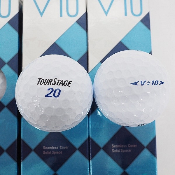実際に弊社で買取させて頂いた【未使用】BRIDGESTONE/ブリヂストン TOURSTAGE/ツアーステージ V10 ゴルフボール ホワイト 6スリーブ/計18個の画像 2枚目